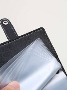 多功能卡片收纳盒，带 26 个卡槽，男女通用，时尚卡片夹，卡片夹，钱包，名片夹，信用卡夹，女式卡片夹，女士照片卡夹，迷你钱包，卡片钱包 - 黑色 - 查看 3