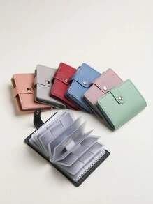 多功能卡片收纳盒，带 26 个卡槽，男女通用，时尚卡片夹，卡片夹，钱包，名片夹，信用卡夹，女式卡片夹，女士照片卡夹，迷你钱包，卡片钱包 - 黑色 - 查看 5