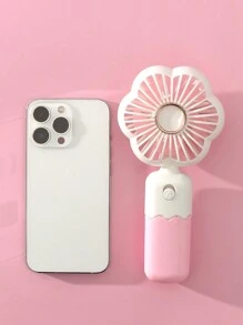 AOYI 1pc Portable Handheld Mini Fan With One-Speed Adjustment, Powered By Aa Battery, Suitable For Outdoor Activities - Pink - View 8