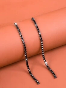 Bông tai dài trang trí bằng Rhinestone - trắng - Xem 12