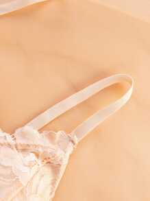 Conjunto de lencería de 3 colores con diseño de encaje y malla, sujetador push-up y bragas transpirables con copas delgadas para mujer