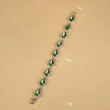 1pc Fashionable Braided Rhinestone Bracelet For Women, Suitable For Daily And Party Wear - Mint Blue - View 8