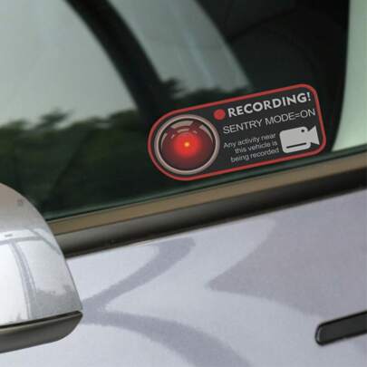 1pc Car Sticker For Sentry Mode Warning, Anti-Theft & Decorative Functions, Suitable For /Y/S/X