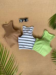 Women Tank Tops & Camis - 黑與白 - 查看 2