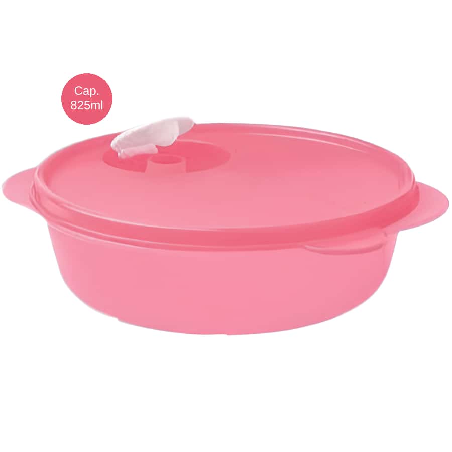 Plato Cristal Flash Con Divisiones 825ml Tupperware - Rosa - Ver 1