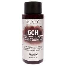 Deepshine Gloss 半永久性染发剂 - 5CH 浅巧克力棕色，由 Rusk 出品，男女通用 - 2 盎司染发剂 - 棕色 - 查看 1