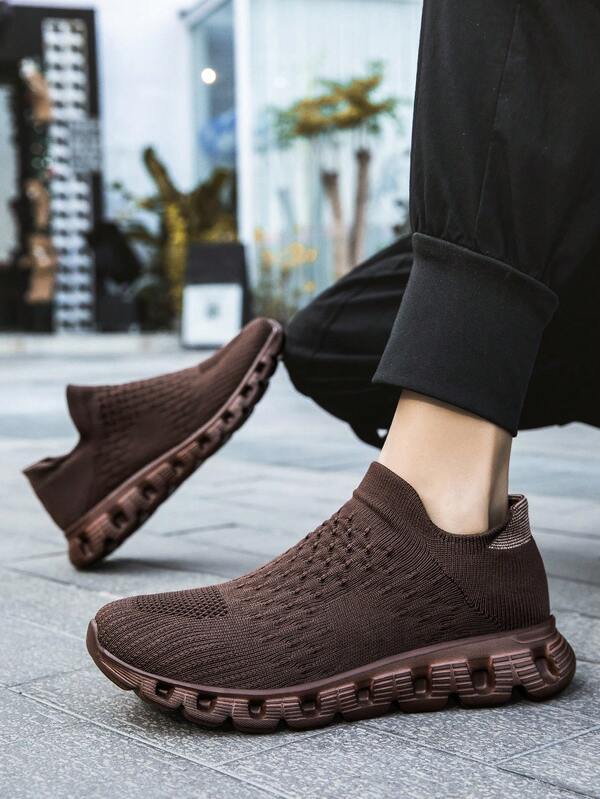 Nuovi Stivaletti Elastici Alla Moda In Tessuto Elasticizzato, Scarpe Da Ginnastica Casual Traspiranti E Cave , Scarpe Da Coppia