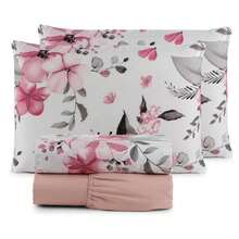 Sheet Sets With Pillowcases - 粉紅色花朵 - 查看 2