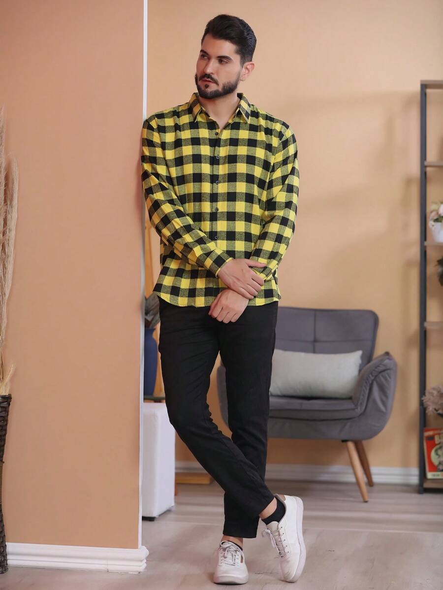 Men Shirts - Jaune citron - Voir 1