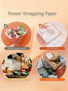 48x48cm花束包装纸10张DIY艺术礼品包装纸EVA牛奶纸巾包装花束花店用品情人节母亲节婚礼花艺毕业典礼、圣诞节情人节 - 10pcs White - 查看 5