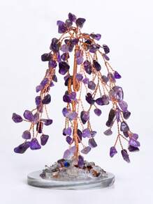 1 Cây pha lê lá liễu thạch anh tím thủ công - Trang trí đá quý tự nhiên cho gia đình và văn phòng - Trang trí và quà tặng cây may mắn - cây pha lê - Xem 9