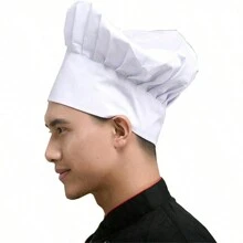 廚師帽,成人高級可調節彈性烘焙廚房烹飪廚師帽1個 - 彩色 - 查看 5
