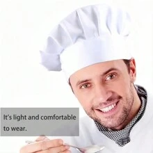 廚師帽,成人高級可調節彈性烘焙廚房烹飪廚師帽1個 - 彩色 - 查看 9