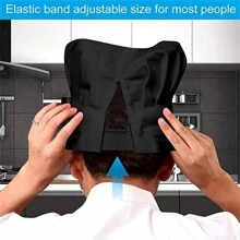 廚師帽,成人高級可調節彈性烘焙廚房烹飪廚師帽1個 - 彩色 - 查看 10