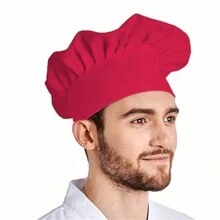 廚師帽,成人高級可調節彈性烘焙廚房烹飪廚師帽1個 - 彩色 - 查看 8