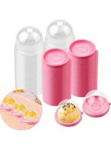 12 pièces, Mini boîte à gâteau de dessert, boîte de conditionnement de pâtisserie à tasse transparente, boîte cadeau pour mariage, fête, Noël, Saint-Valentin, boîte à bonbons et chocolats avec couvercle transparent, sacs cadeaux pour fête de mariage, fournitures scolaires, boîte alimentaire convenant aux bonbons, chocolats, biscuits, etc.