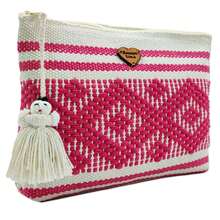 Xadani Lulá, COSMETIQUERA ARTESANAL. Elaborada en telar de cintura por mujeres. Souvenir & Regalo Mexicano. Bolsa para Maquillaje, Neceser y Lapicera. Hecho en México. - Candy - Ver 1