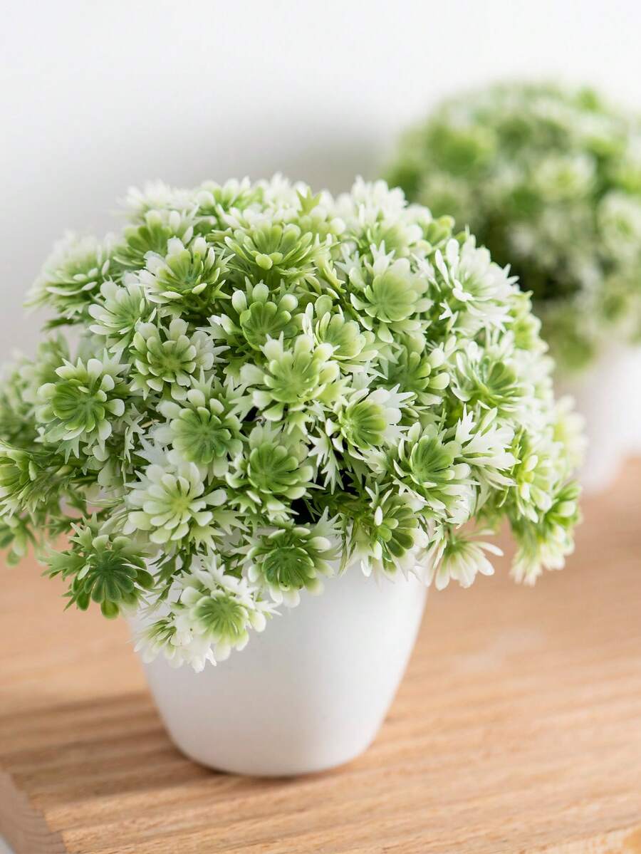 1 Chậu trồng cây hoa cúc mini nhân tạo, cao 12cm, cây nhân tạo bằng nhựa, cây nhân tạo xanh, kiểu dáng đơn giản và hiện đại, chống oxy hóa và phai màu - Dùng để trang trí tường hoa tự làm, bố trí cảnh, cắm hoa trong bình phòng khách và phòng ngủ, đám cưới, tiệc tùng , Trang trí nhà cửa, Nhồi bàn. - trắng - Xem 1