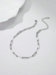 1入組925純銀嘻哈風格方形鏈環腳鍊，適用於日常/假期/家庭禮物