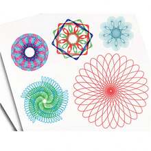 1 Set Juguete De Dibujo Spirograph Azul Con Plantillas De Pintura, Accesorios Multifuncionales Y Regla Geométrica, Juego De Herramientas De Dibujo Y Estuche De Almacenamiento Para Niños - Azul - Ver 4
