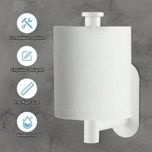 1 Miếng Thép không gỉ Hộp đựng khăn giấy , Hiện đại Chất rắn Khăn giấy Máy Phân phối Đối với Phòng tắm - trắng - Xem 4