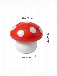 1pc Mushroom Shaped Trash Can, Creative Cartoon Desktop Storage Bin, Shake Head Kitchen Trash Can With Notepad, Multi-Functional Household Storage Container For Car Or Desk, Cute Desktop Garbage Bin - Red and White - View 2