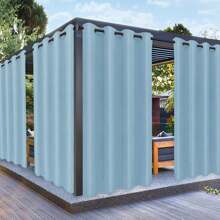 Waterproof Outdoor Curtains For Patios, High-Quality Thick Privacy Wind And Rain Grommet Outdoor Curtains For Porches, Pergolas, And Gazebos. - Blue - View 2