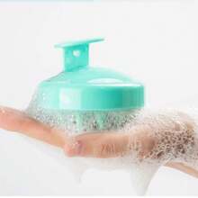 軟硅膠牙刷按摩洗髮刷-改善頭皮和頭髮健康 - 黑色 - 查看 4