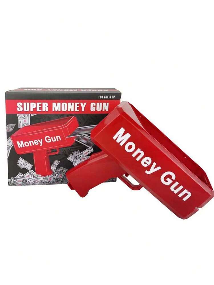 1pc Red Money Spray Gun Toy For Party Fun, Money Gun, Prop, Cash Cannon, No Money Included - Red - View 3