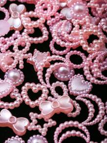 50 chiếc 3D hồng trắng nhiều mẫu hỗn hợp nhựa trang trí móng tay bằng đá Rhinestone DIY Phụ kiện cung cấp Y2K ngọc trai giả hình trái tim nơ hoa hồng bông tuyết lấp lánh đá Rhinestone tròn nhỏ nhiều hình dạng hỗn hợp phụ kiện làm móng cho phụ nữ phong cách xuân hè thu đông mặt dây chuyền đá trang trí móng tay - Nhiều màu - Xem 3
