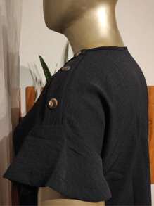 Plus Size Blouses - 黑色 - 查看 4