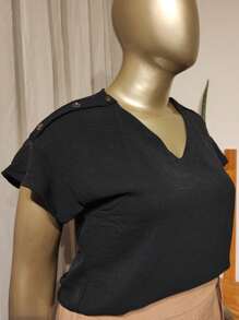 Plus Size Blouses - 黑色 - 查看 3