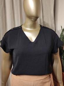 Plus Size Blouses - 黑色 - 查看 2