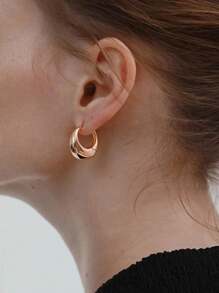 1對優雅多用途橢圓形鑽石耳環