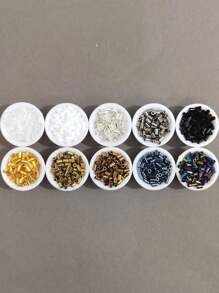 800顆20g 3.8mm * 2.5mm玻璃珠,適用於diy珠寶製作 - 3.8*2.5mm管珠 - 查看 2