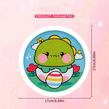 1入組圓框卡通DIY手工製作水鑽繪畫帶水鑽