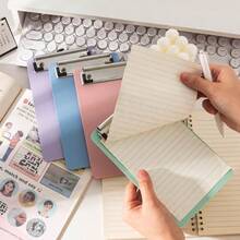 莫蘭迪色 A5 書寫板學生書桌墊夾板菜單和票據架 A6 紙張整理器垂直剪貼板,塑料 - 紫羅蘭色 - 查看 4