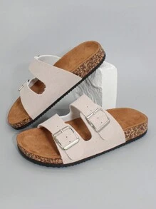 2025 Lightweight, Versatile And Comfortable To Wear, Cork-Soled Men's Fashionable Non-Slip Soft Slippers With PU Upper, Buckle And Adjustable Size, Suitable For Daily Outings, Walking At Home And Other Scenes, Men Who Pursue Both Fashion And Comfort