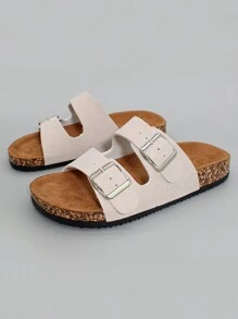 2025 Lightweight, Versatile And Comfortable To Wear, Cork-Soled Men's Fashionable Non-Slip Soft Slippers With PU Upper, Buckle And Adjustable Size, Suitable For Daily Outings, Walking At Home And Other Scenes, Men Who Pursue Both Fashion And Comfort
