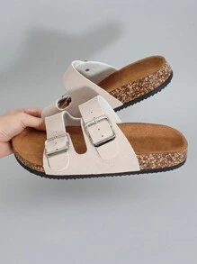 2025 Lightweight, Versatile And Comfortable To Wear, Cork-Soled Men's Fashionable Non-Slip Soft Slippers With PU Upper, Buckle And Adjustable Size, Suitable For Daily Outings, Walking At Home And Other Scenes, Men Who Pursue Both Fashion And Comfort