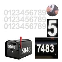 Reflective Number Stickers For Mailbox/Doorplate, 3 Inch/4 Inch, Printed Sticker Labels - White - View 1