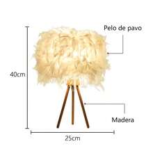 Lámpara de mesa de plumas para mesita - Tipo de Enchufe A USA (110-127V) - Ver 1