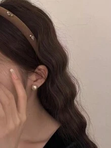 1个复古海绵垫水晶装饰发箍，多功能头饰，适合外出派对、头饰、发箍、发饰、发带、头饰等。 - 彩色 - 查看 4