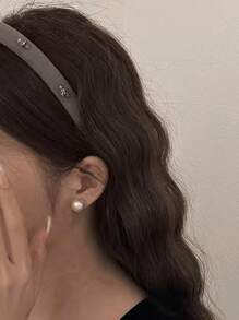 1个复古海绵垫水晶装饰发箍，多功能头饰，适合外出派对、头饰、发箍、发饰、发带、头饰等。 - 彩色 - 查看 3