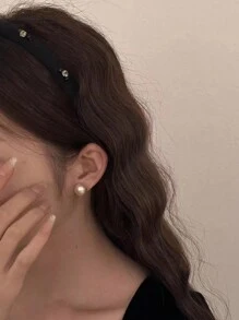 1个复古海绵垫水晶装饰发箍，多功能头饰，适合外出派对、头饰、发箍、发饰、发带、头饰等。 - 彩色 - 查看 2