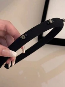 1个复古海绵垫水晶装饰发箍，多功能头饰，适合外出派对、头饰、发箍、发饰、发带、头饰等。 - 彩色 - 查看 6