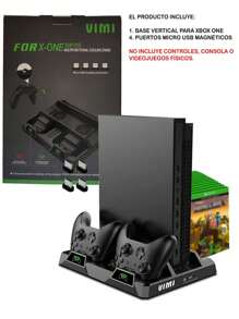 Base Ventilador Para X-box One X y S Con Soporte Carga 2 Controles - Negro - Ver 5