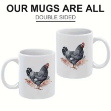 1只農場公雞杯,11盎司可愛卡哇伊咖啡杯,是在工作、辦公室、父親節、母親節、情人節和派對上的完美禮物 - 彩色 - 查看 4