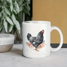 1只農場公雞杯,11盎司可愛卡哇伊咖啡杯,是在工作、辦公室、父親節、母親節、情人節和派對上的完美禮物 - 彩色 - 查看 1