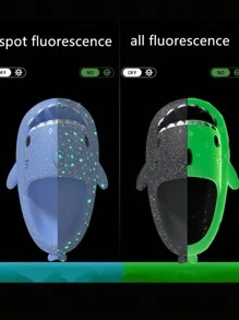 Sandalias Chanclas Tiburon Fluorescentes Brillantes en la Obscuridad Unisex - Rosa coral - Ver 3